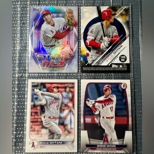 ⚾️ Shohei Ohtani #17 Dodgers MLB Baseball Trading Sports Cards, Set of 4 (Lot 4)